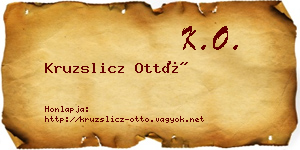 Kruzslicz Ottó névjegykártya