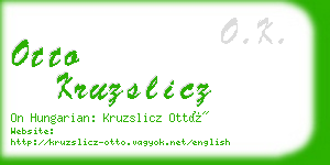 otto kruzslicz business card